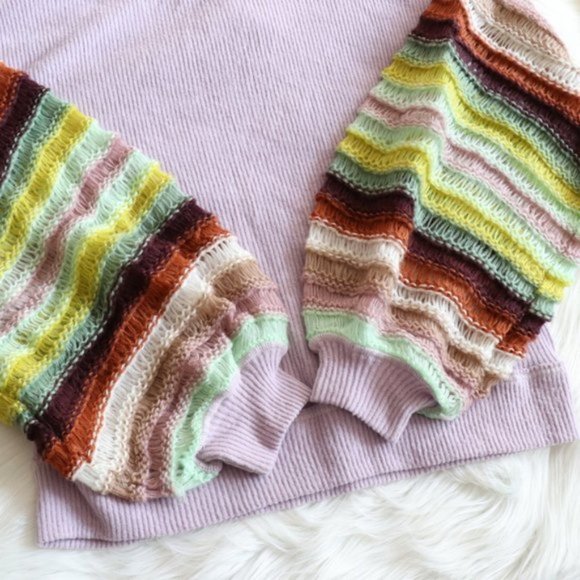 NWT Free People Mist Lilac Cha Cha Sweater Size M - Picture 5 of 8